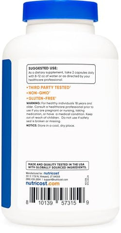 Panax Ginseng 1000mg – 240 Cápsulas | Sem GMO, Sem Glúten | 120 Porções - Nutricost