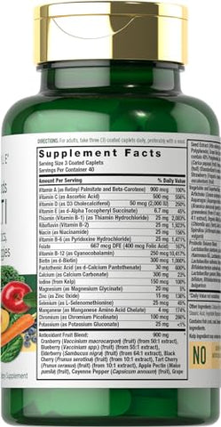 Suplemento de Frutas e Vegetais | 120 Unidades | Multivitamínico Superfood com Probióticos | Feito com 20 Frutas e Vegetais | Não-OGM - Carlyle