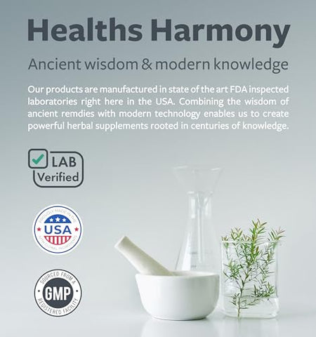 Healths Harmony - Suplemento de Suporte Respiratório (6 Meses de Fornecimento) Limpeza Profunda dos Pulmões para Brônquios – Marca em Destaque