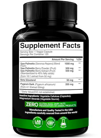 X Gold Health - X Gold Saúde Suplemento de Saw Palmetto para Próstata em Homens | Casca de Pygeum | Suplemento de Beta Sitosterol | Fórmula Potente 3X | Função Urinária Próstata | Bloqueador de DHT para Crescimento Capilar | 4