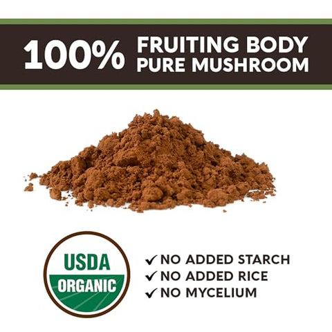 Pó de Cogumelo do Corpo de Frutificação 100g – Promove um Sistema Imunológico e Digestivo Equilibrado - Longevity Botanicals