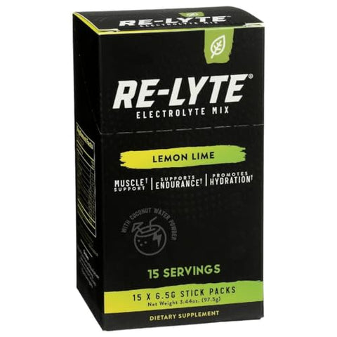 RELYTE - Re-lyte Limão Lima Mistura de Bebida Eletrolítica 15 Sachês 97g