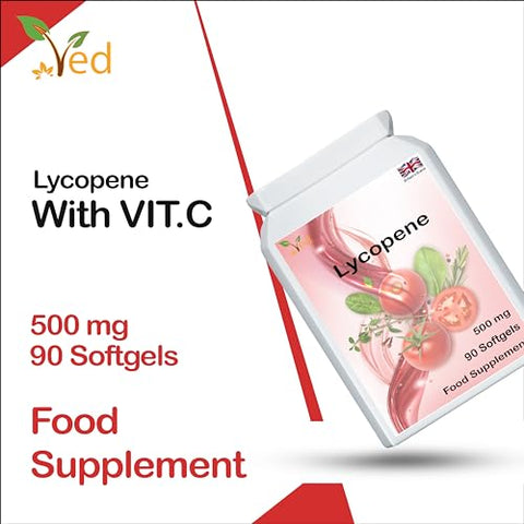 Lycopene 500 mg | 90 softgel, 6 Meses de Fornecimento (Pacote com 2) | Alta Concentração de Licopeno | Saúde e Bem-Estar - Ved