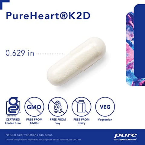 PureHeart K2D – Suplemento para a Saúde do Coração – com Vitamina K2 – 60 cápsulas - Pure Encapsulations