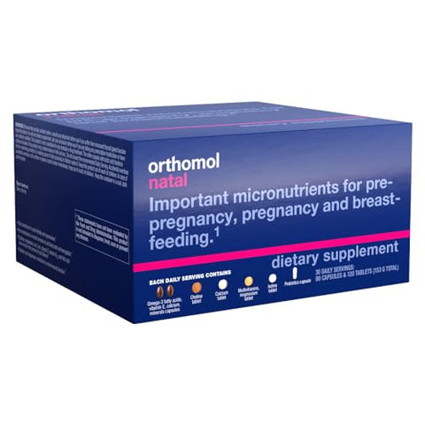 Natal: Suplemento para a Saúde Pré-Gestação, Gestação e Amamentação – 30 Comprimidos e Cápsulas - Orthomol