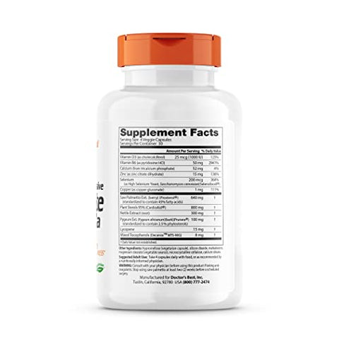 Doctor's BEST - Fórmula Prostática Abrangente Doctor’s Best – Saw Palmetto, Pygeum Africano, Raiz de Urtiga, CardioAid
