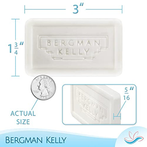 Sabonete em Barra BERGMAN KELLY (Cachoeira Tropical, 30 ml, 100 unid), Luxo em Tamanho de Viagem, Sabonete em Barra Embalado Individualmente, Produtos de Higiene Pequenos para