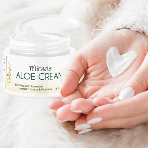 DELÚVIA - Deluvia Loção Milagrosa de Aloe Vera, Creme de Aloe Vera, Hidratante de Aloe Vera para Rosto e Corpo, Protetor Solar Calmante de Aloe Vera, Loção de Aloe Vera, Creme de Aloe e Hidratante Facial, Aloe Vera e