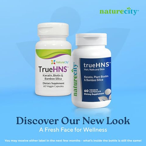 NatureCity - True-HNS Cynatine Keratin e Biotina Vegetal | Cápsulas Veggie 120 un. | Cabelos e Unhas Mais Fortes e Saudáveis | Não Transgênico