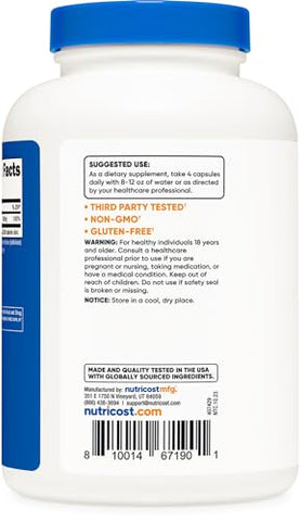 Magnesium Citrate 420mg – 240 Cápsulas Vegetarianas, Livre de Glúten, Não-OGM - Nutricost