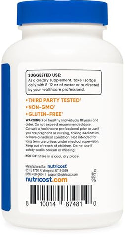 Vitamina A 25000 UI, 500 Softgels, Sem OGM, Livre de Glúten – Compre Agora! - Nutricost
