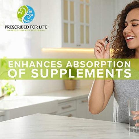 Piperine em Pó Prescribed For Life | Extrato de Pimenta Preta 95%% | Aumenta Absorção de Nutrientes | Sem Glúten, Vegano, Não-OGM | Antioxidante Natural (14 g)