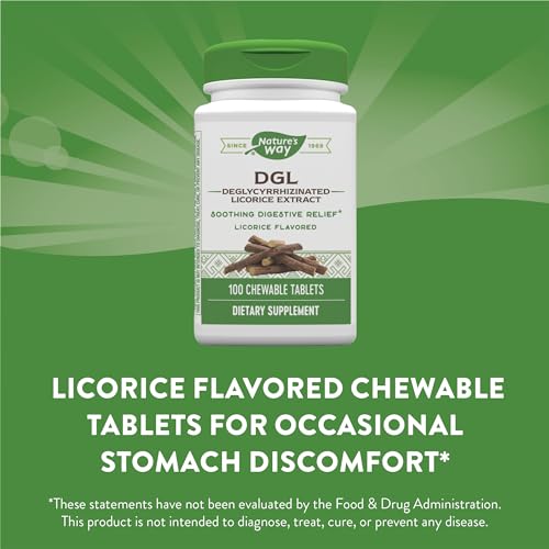 Nature's Way - Nature’s Way DGL Tablete Mastigável – Suporte Digestivo | 60 comprimidos  Nature’s Way