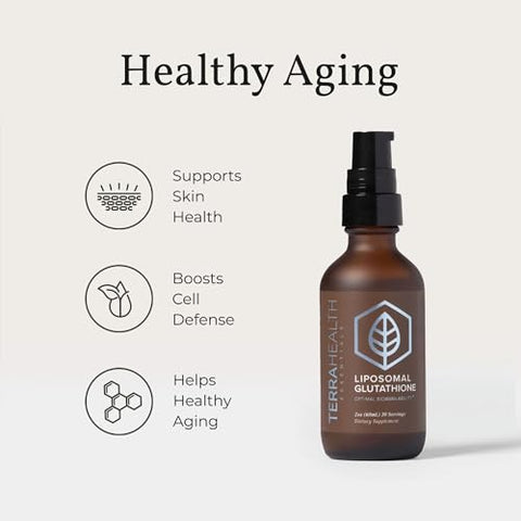 Liposomal Glutationa – Suporte para Imunidade, Pele, Cabelo e Envelhecimento Saudável – Suplementos de Glutationa de Máxima Absorção – Fornecimento de 30 Dias - Terra Health Essentials