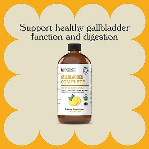 Complete Natural Products - Gallbladder Complete 240ml – Limpeza Natural de Cálculos Biliares Líquidos Orgânicos, Suporte