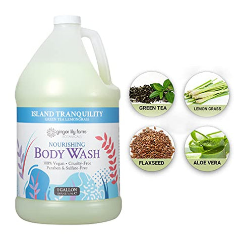 Botanicals – Sabonete Líquido Nutritivo, Ilha Tranquilidade, 100% Vegano – 250ml - Ginger Lily Farms