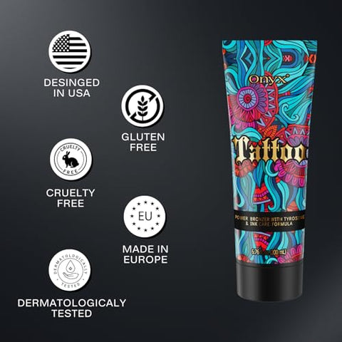 Loção Bronzeadora Onyx Tattoo com Proteção contra Desbotamento e Cuidado para Tinta