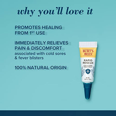 Burt's Bees - Burt’s Bees Tratamento para Feridas Frias e Bálsamo Labial Medicado, Com Mentol e Óleo de Eucalipto, Produtos de Cuidados com a Pele de Origem Natural, 2 Tubos, 0,07 oz./0,15 oz