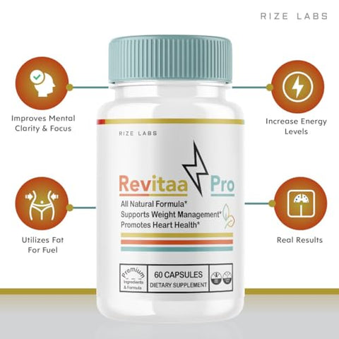 rize labs - Revitaa Pro: Cápsulas Avançadas para Perda de Peso e Melhora do Processo Digestivo (60 Cápsulas)