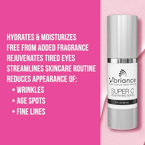 Super C Serum para Pele Madura, Fabricado nos EUA, Fórmula 3 em 1 Hidrata, Firmeza, Levanta, Suaviza, Combate Manchas e Rugas, Serum de Vitamina C; 30 ml - Vibriance