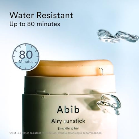 Abib Airy Sunstick Smoothing Bar SPF50 | Protetor Solar Facial e Corporal de Acabamento Matte Não Pegajoso, Duradouro | Stick Solar Coreano