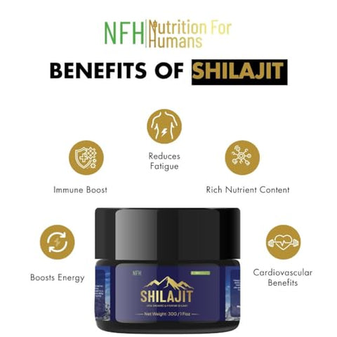 NFH Nutrition For Humans - NFH Resina Orgânica de Shilajit Puro do Himalaia | Suporte à Vitalidade | 100% Natural | 30g