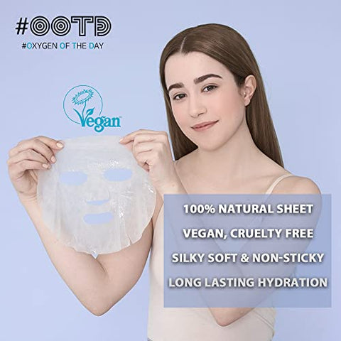 OOTD - Retinol Hyaluron Serum Korean Sheet Mask Gift Pack 20 Unidades – Máscara Facial Hidratante, Rejuvenescedora e Iluminadora