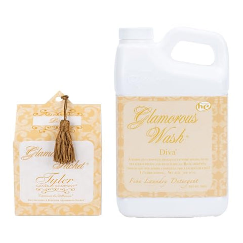 TYLER Liquid Glamorous Wash Diva 907g – Lava Roupas Perfumado com Sachês de Secadora