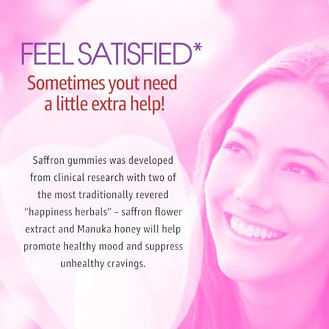 NEVISS - Gummies de Açafrão – Gummies de Suplemento de Açafrão 100% Extrato Puro de Açafrão em Gummies de Ervas Inteiras com Mel para o Humor