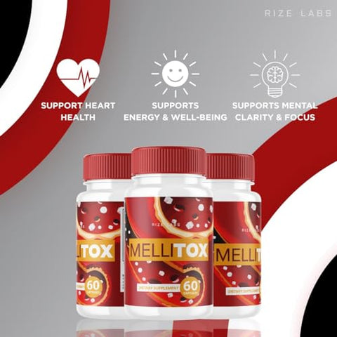 rize labs - MelliTox Cápsulas (2 Unidades) – Fórmula de Máxima Potência para Desintoxicação Corporal – Resenha MelliTox (120 Cápsulas)