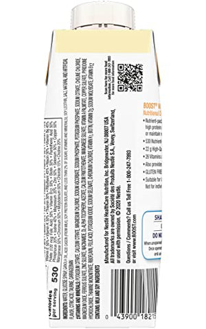 BOOST - Boost Bebida Nutricional Muito Calórica, Sabor Baunilha, Caixa de 8 Onças, Pacote com 27 – Marca Boost