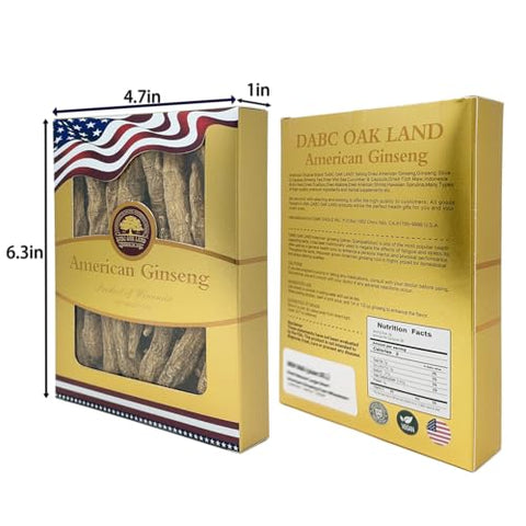 DABC OAK LAND - Ginseng Americano em Fatias de Wisconsin (Raiz de Ginseng em Fatias) – Cultivado em Wisconsin! Ideal para Chá de Ginseng! Benefícios para a Saúde! (Fatias de Ginseng Americano (Pequenas e Redondas), 2g)