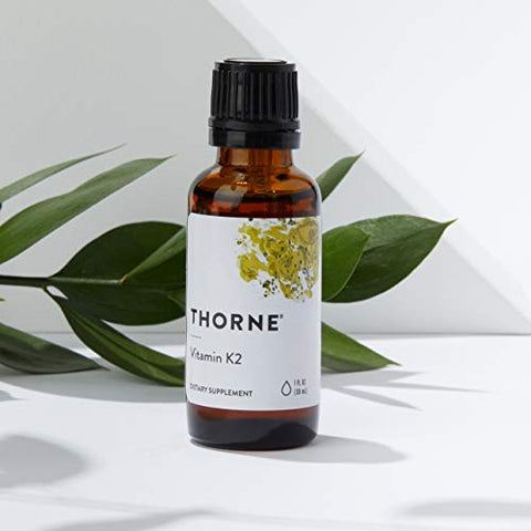 Vitamina K2 Líquida (1 mg por Gota) – Suplemento Concentrado de Vitamina K2 para Suporte Cardíaco e Ósseo – 30 ml - THORNE