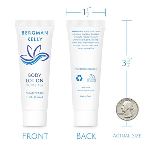 Loção de Viagem (30 ml, 100 un, Chá Branco), Surpreenda seus Hóspedes com uma Loção Corporal Revitalizante e Refrescante, Miniatura de Qualidade para Hotéis de Hóspedes - BERGMAN KELLY