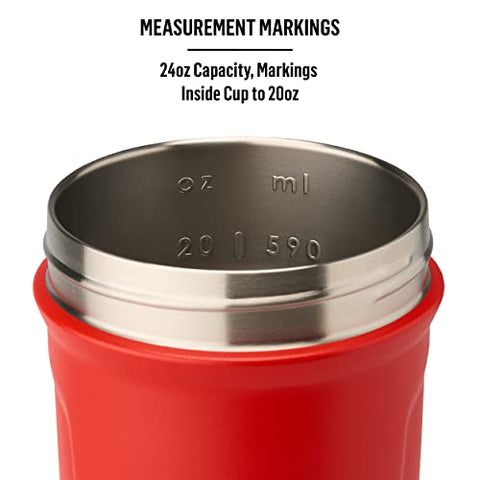 Strada – Garrafa de Água Isolada em Aço Inoxidável com Tampa de Rosca e Misturador de Arame, 24-Ounce, Branca - BlenderBottle