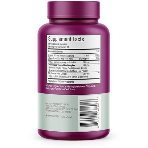 HMS Nutrition - TUDCA Liver Plus: Suporte para Limpeza e Desintoxicação do Fígado
