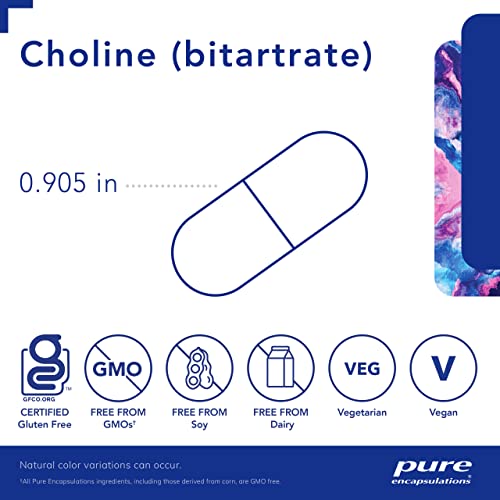 Choline (Bitartrate) – 275 mg – Suporte à Metilação e Saúde Cerebral - Pure Encapsulations