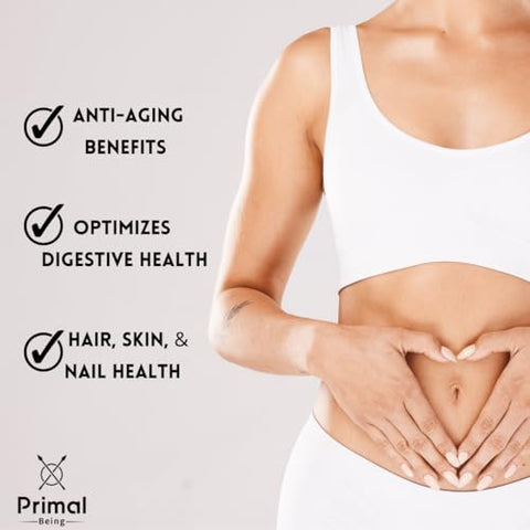 Colostro de Carne Bovina Alimentada com Capim – Suporte à Função Imunológica, Saúde Intestinal, Cabelo, Anti-Envelhecimento, Desempenho Atlético, Recuperação – 90g Pó sem Sabor, 3000mg por Porção - Primal Being