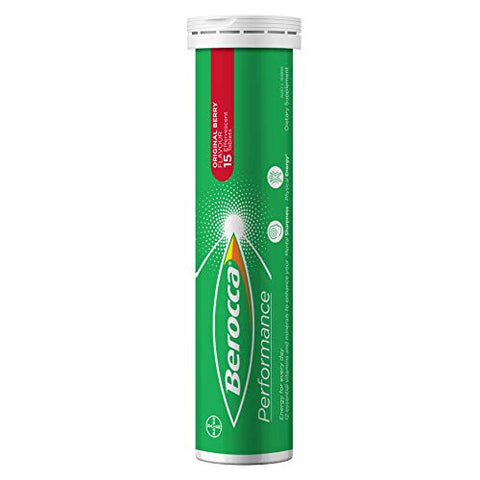 Performance 30 Comprimidos Efervescentes – Sabor Original de Frutas Vermelhas Versão Internacional Livre de Cafeína | Marca Berocca - Berocca