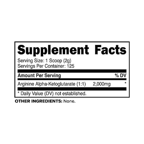 Primaforce - PrimaForce AAKG Arginine em Pó, 250g (L-Arginina e Ácido Alfa-Cetoglutárico) – Suplemento Premium para Treino, Vegano, Livre de Glúten