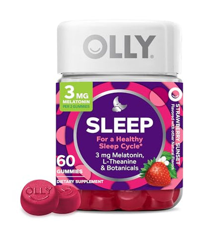 Gummy Sleep, Suporte Ocasional para Dormir, Morango, 60 Unidades Gummy Indiscutível para Beleza, Cabelo, Pele, Unhas, Toranja, 60 Unidades - OLLY