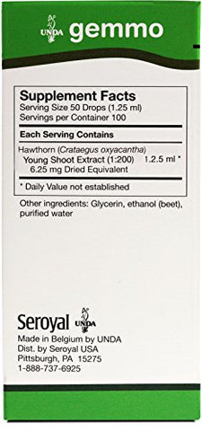 Gemmo Therapy Extrato de Broto Jovem de Crataegus Oxyacantha | 125 ml | 4.2 fl. oz - UNDA