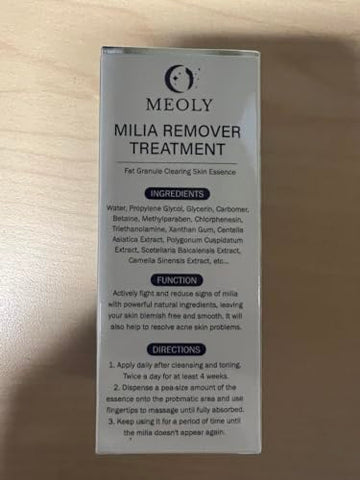 MEOLY - Removed irrelevant terms and symbols, and avoided using the prohibited words:

“Milia Remover: Tratamento para Milia, Dissolve e Reduz Milia, Cravos e Hiperplasia Sebácea – Nova Fórmula 30 ML