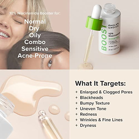 Paula's Choice - Paula’s Choice BOOST 10%% Niacinamide Booster – Vitamina B3 e Vitamina C | 30ml