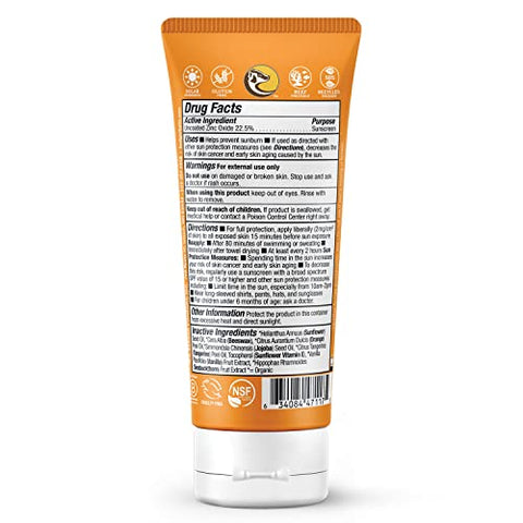 Protetor Solar Infantil Badger SPF 40, Creme Solar Mineral Orgânico para o Rosto das Crianças, 40g