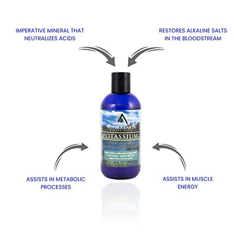 Mother Earth Minerals - Minerais Angstrom da Mãe Terra – Potássio, 8 Ounce (236 ml)