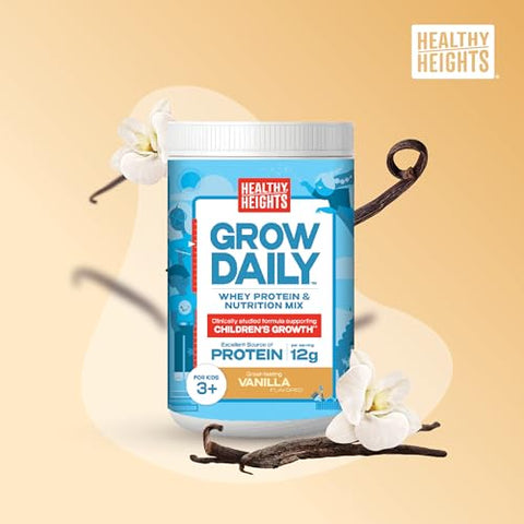 Grow – Mistura de Proteína em Pó para Crianças (Baunilha) – Shake Rico em Proteínas para Crianças 3 – 400g - Healthy Height