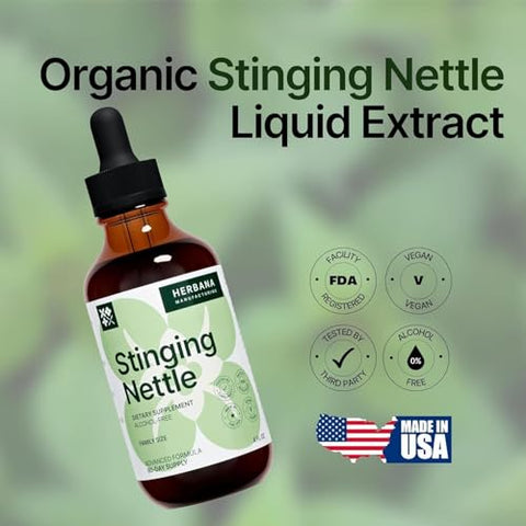 HERBANA MANUFACTURING - Extrato Líquido de Folha e Raiz de Urtiga 118 ml – Natural para o Sistema Urinário