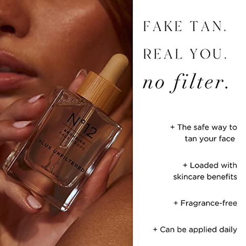 Lux Unfiltered - Lux Unfiltered N°12 Gotas Autobronzeadoras para o Rosto sem Fragrância, Gotas Autobronzeadoras para o Rosto, Ácido Hialurônico, Vitamina E, Óleo de Maracujá, Livre de Glúten, Cruelty Free e Vegano