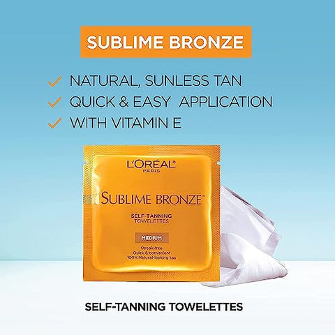 L'Oreal Paris - L’Oréal Paris Sublime Bronze Lenços Autobronzeadores para o Corpo, 6 Unidades (Pacote com 2) – Autobronzeamento de qualidade com praticidade e eficácia